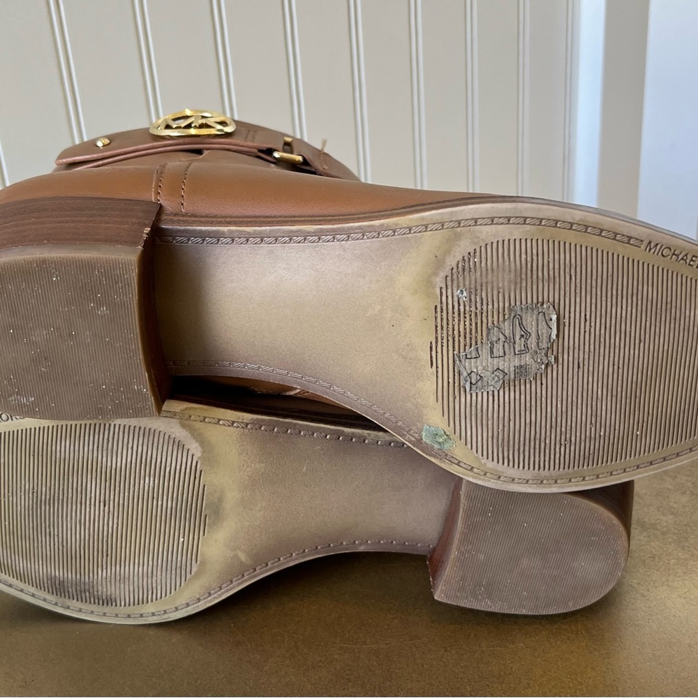MICHAEL MICHAEL KORS HARLAND LEATHER ANKLE BOOTIE | TAN | SIZE: 8M | EUC - Picture 9 of 9